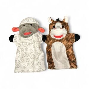 Melissa & Doug Hand Puppets set of Sheep & Horse